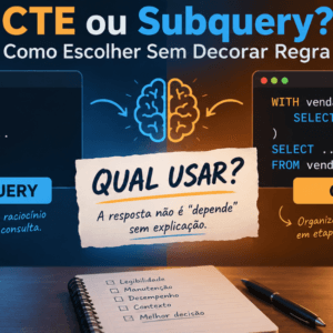 CTE ou Subquery? Como Escolher Sem Decorar Regra